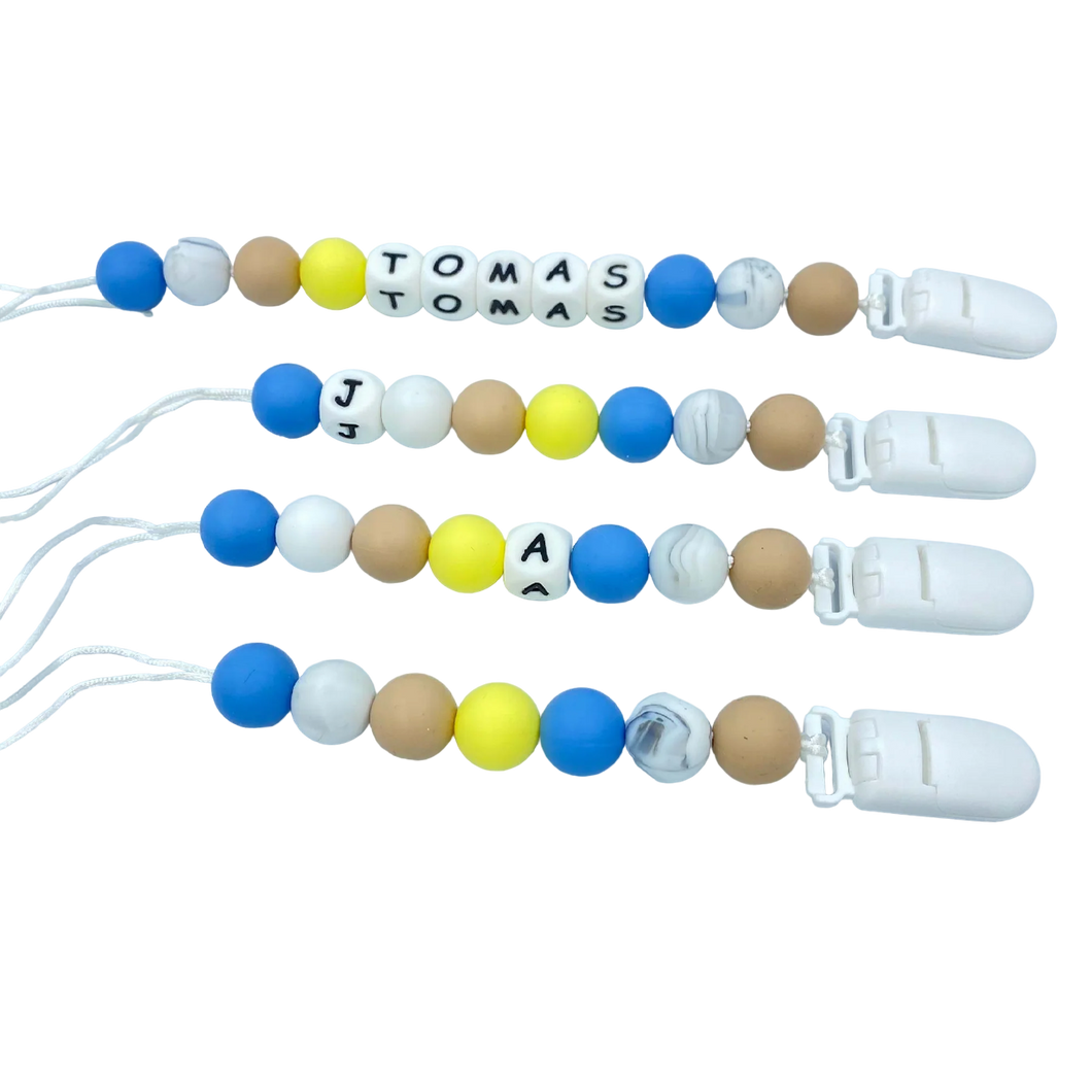 BabyMuu - Porta Chupetes - Accesorios - Beige - Nombre Personalizable - Cuencas Redondas